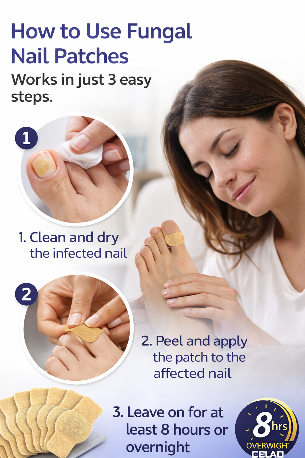 Advanced Fungal Nail Patch Treatment – Powerful Antifungal Solution | Targets Nail Fungus at the Root | Easy-to-Use Patch for Toenail & Fingernail | 21 Patches