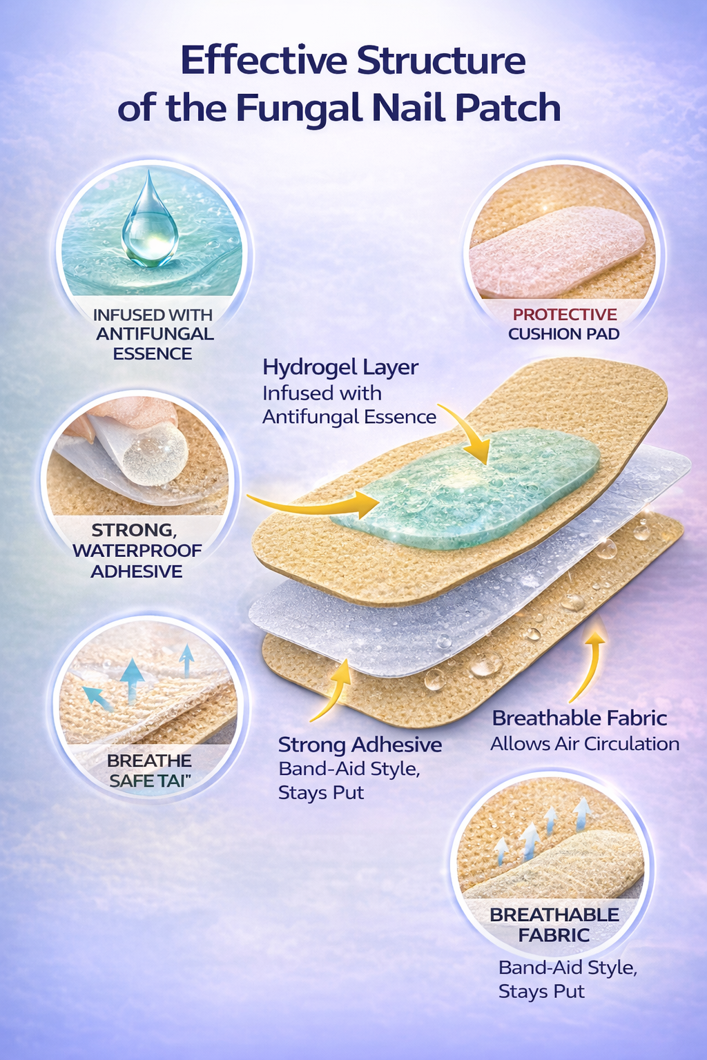 Advanced Fungal Nail Patch Treatment – Powerful Antifungal Solution | Targets Nail Fungus at the Root | Easy-to-Use Patch for Toenail & Fingernail | 21 Patches