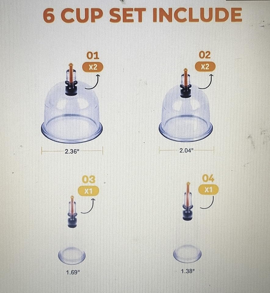 6 Pcs Hijama Loose Cupping Kit