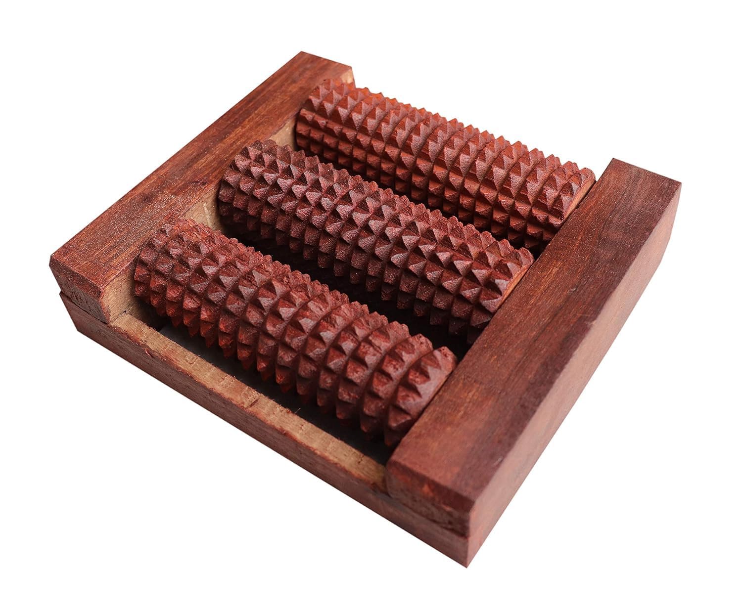 Wood Acuapressure 3 Roller Foot Massager