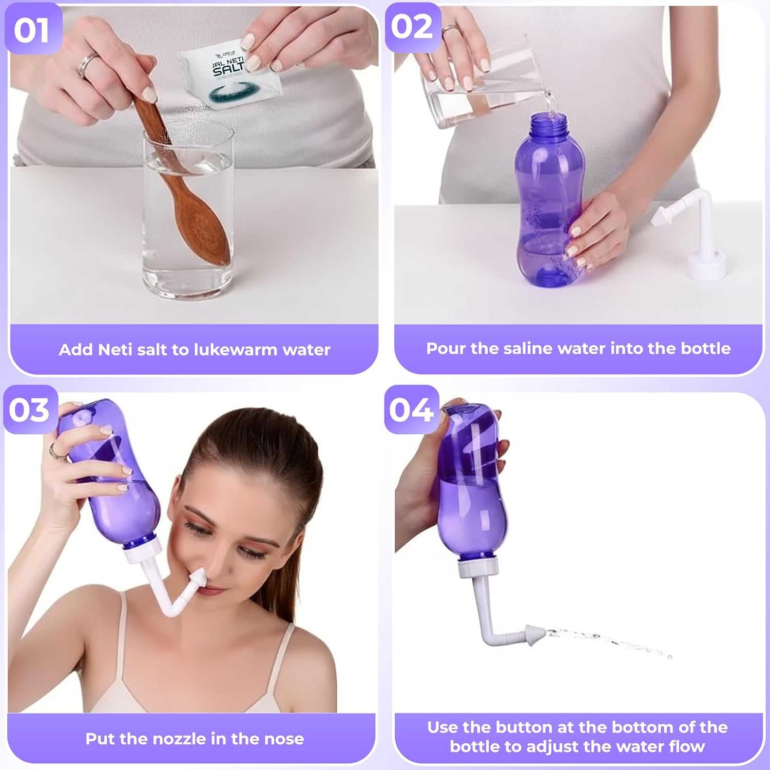 300ml Jal Neti Pots Bottle for Sinus BPA Free